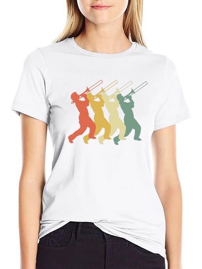 Retro Trombone Player Graphic T-Shirt