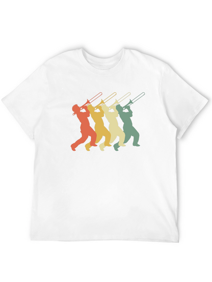 Retro Trombone Player Graphic T-Shirt