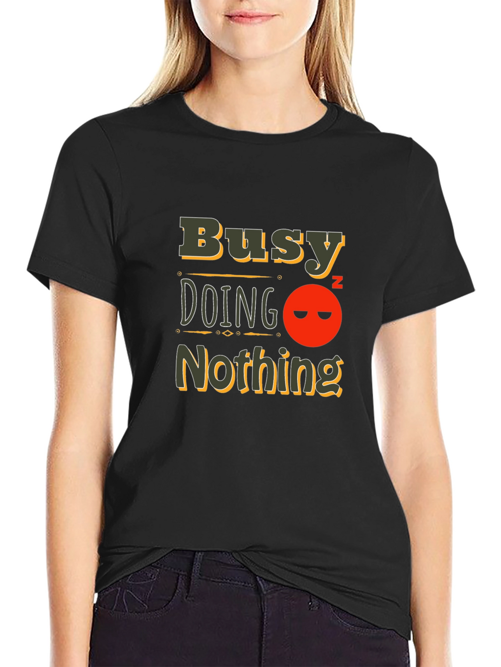 Busy Doing Nothing Black T-Shirt