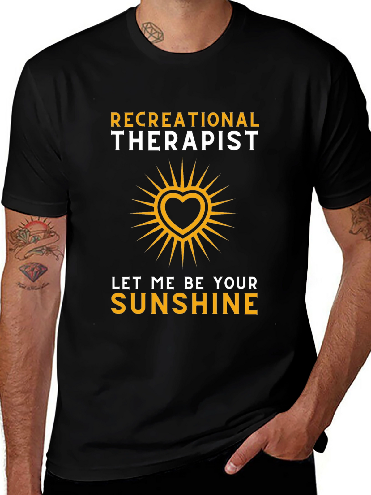 Recreational Therapist Sunshine Heart Graphic T-Shirt