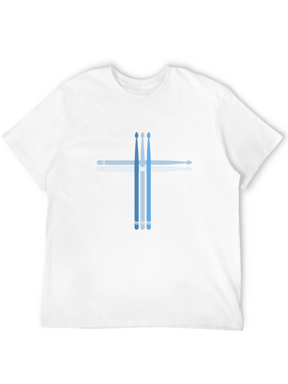 Drumstick Cross Graphic Tee - Black Cotton T-Shirt