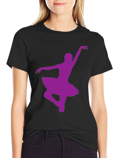 Ballerina Dance Silhouette Black T-Shirt