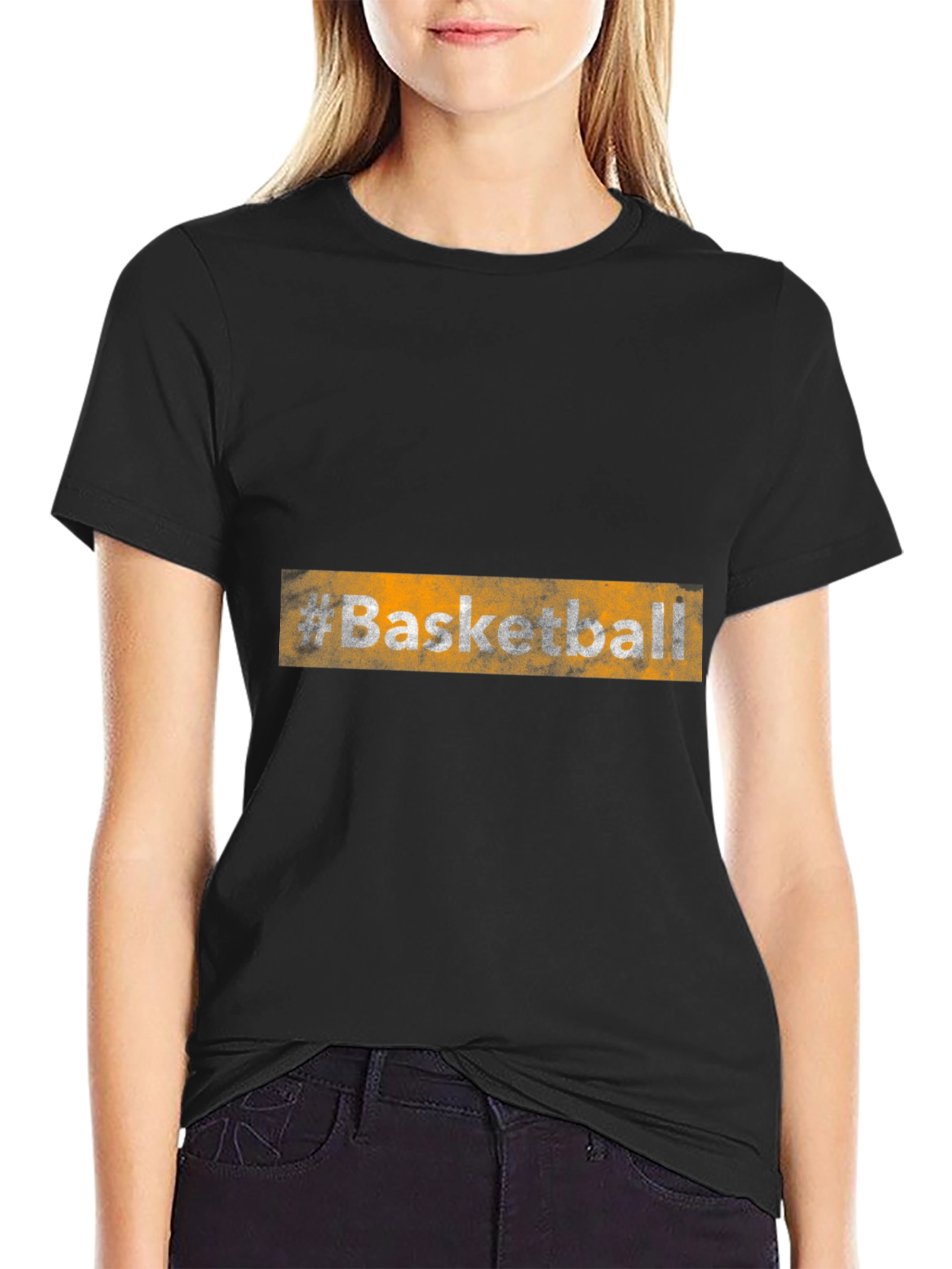 Basketball Hashtag Graphic Tee - Trendy Casual Top