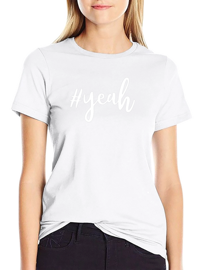 #yeah Black Cotton Graphic Tee - Casual Style