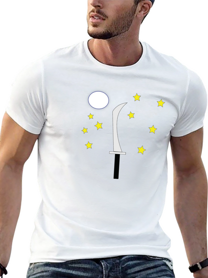 Moon Sword Star Graphic Black T-Shirt