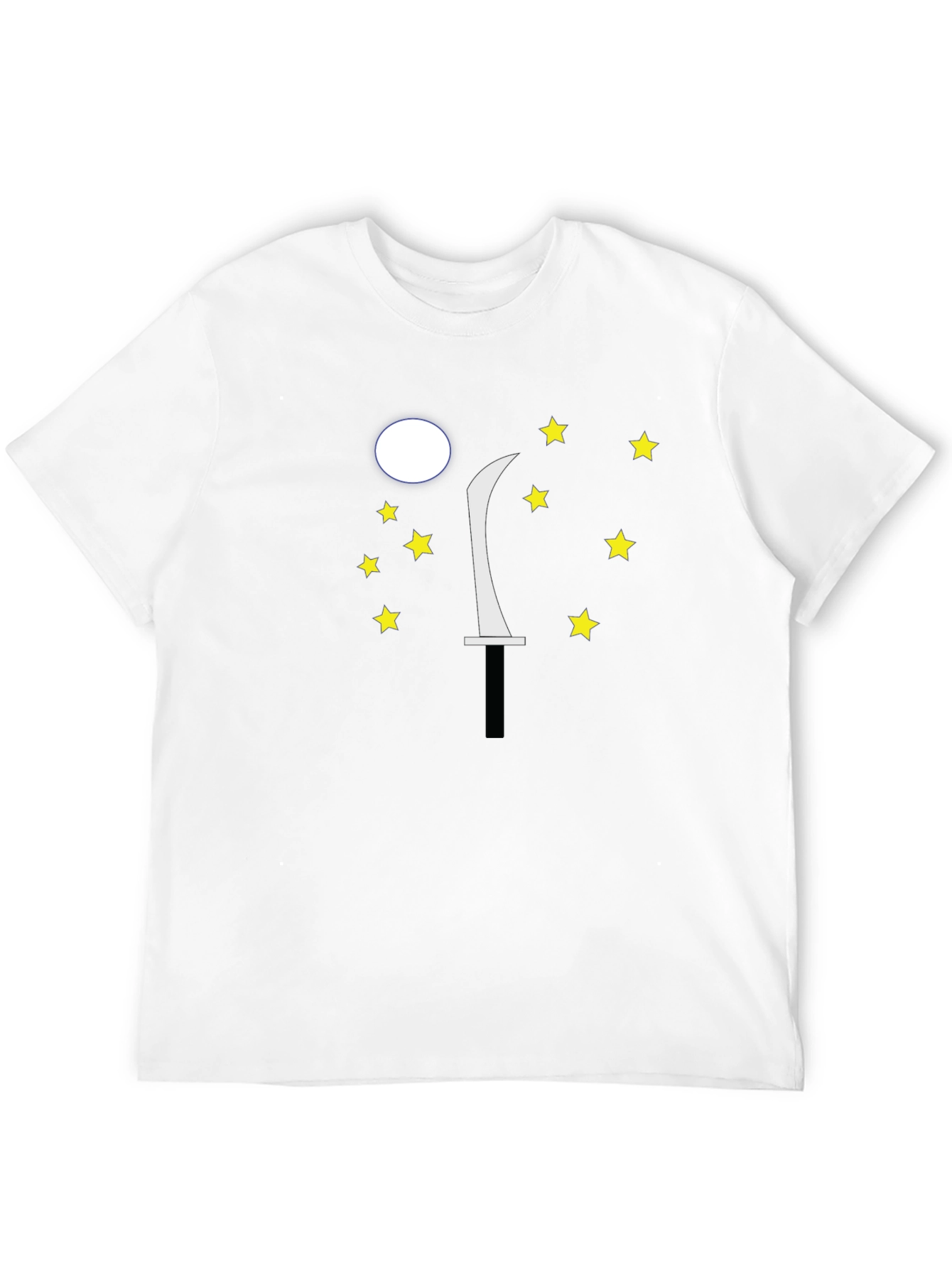 Moon Sword Star Graphic Black T-Shirt