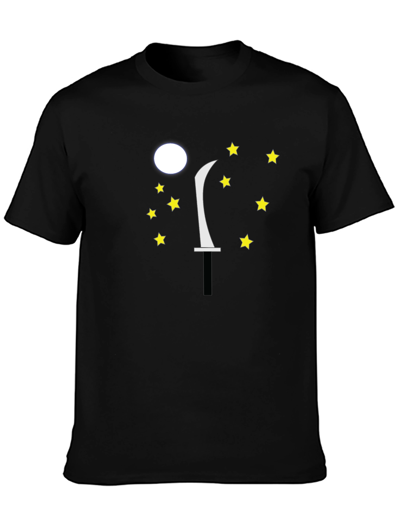 Moon Sword Star Graphic Black T-Shirt