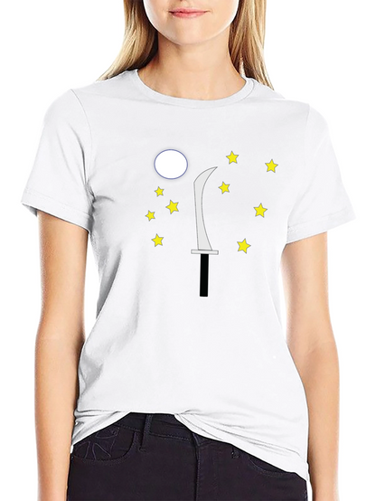 Moon Sword Star Graphic Black T-Shirt