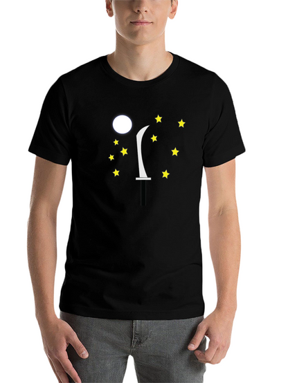 Moon Sword Star Graphic Black T-Shirt