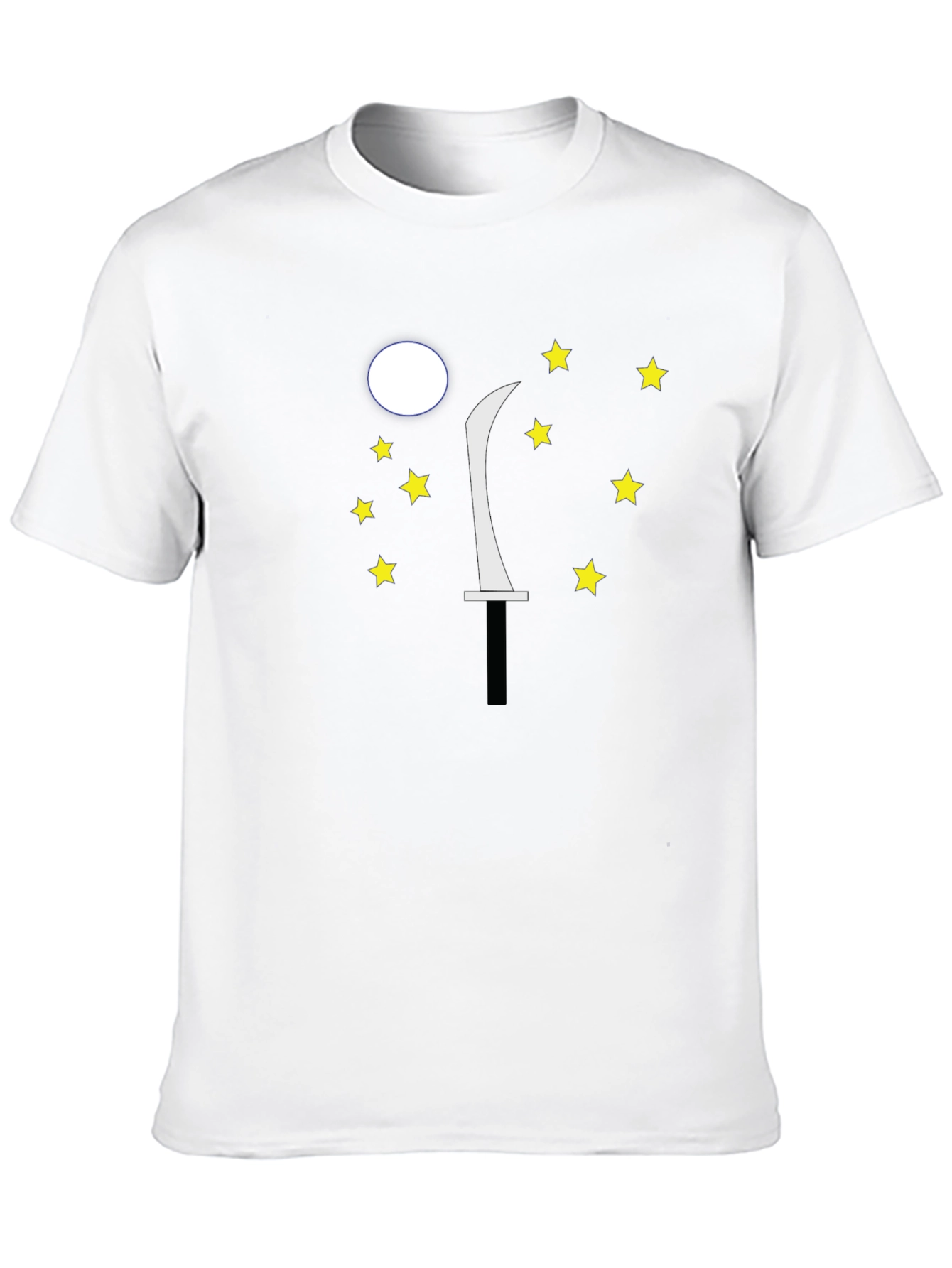 Moon Sword Star Graphic Black T-Shirt