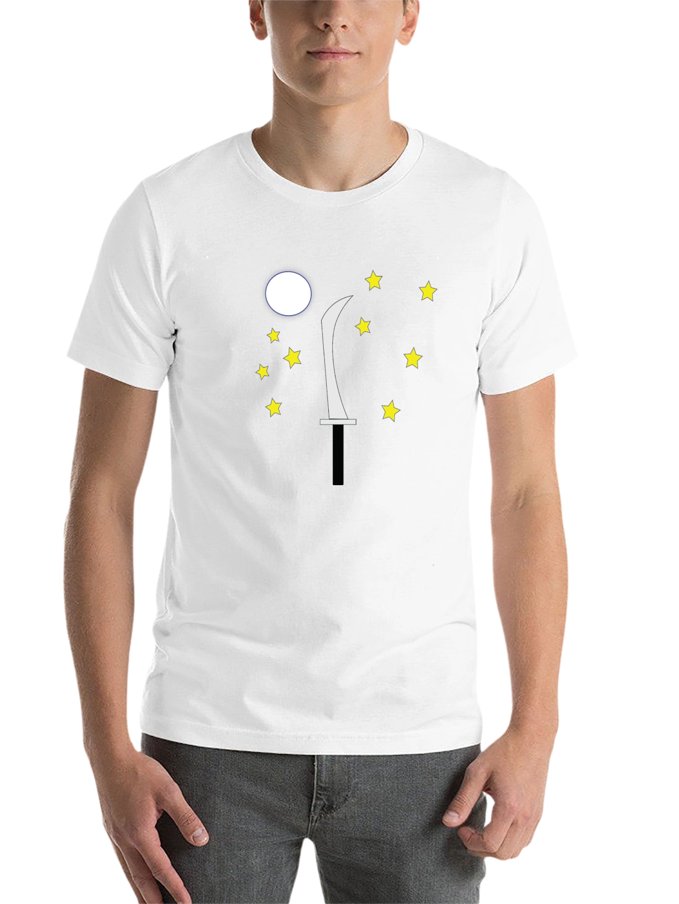 Moon Sword Star Graphic Black T-Shirt