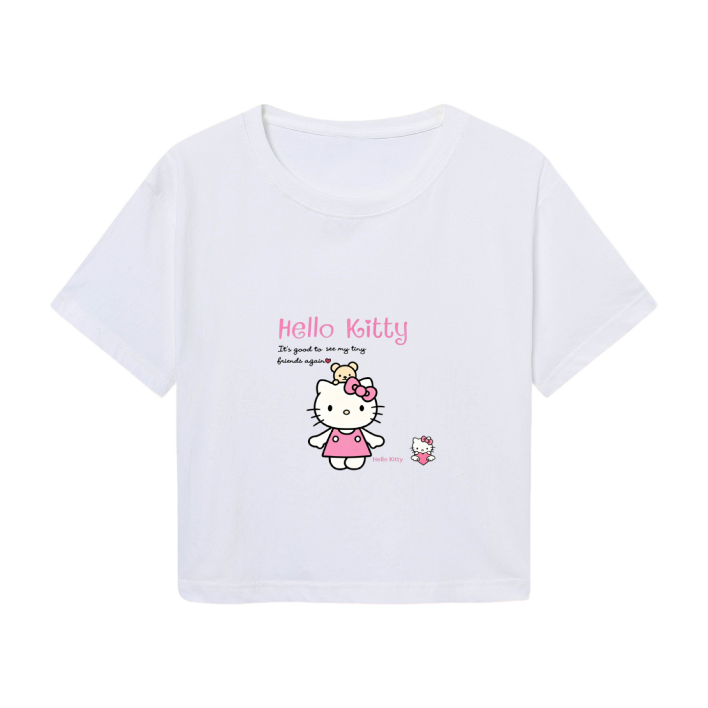 Playful Pochacco Cartoon Print Red Cropped Baby Tee