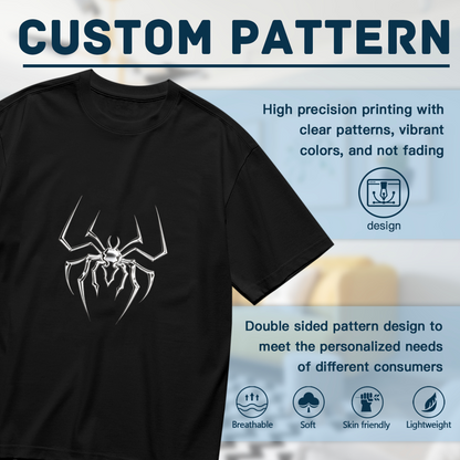 Metallic Spider Hero Streetwear Black Tee