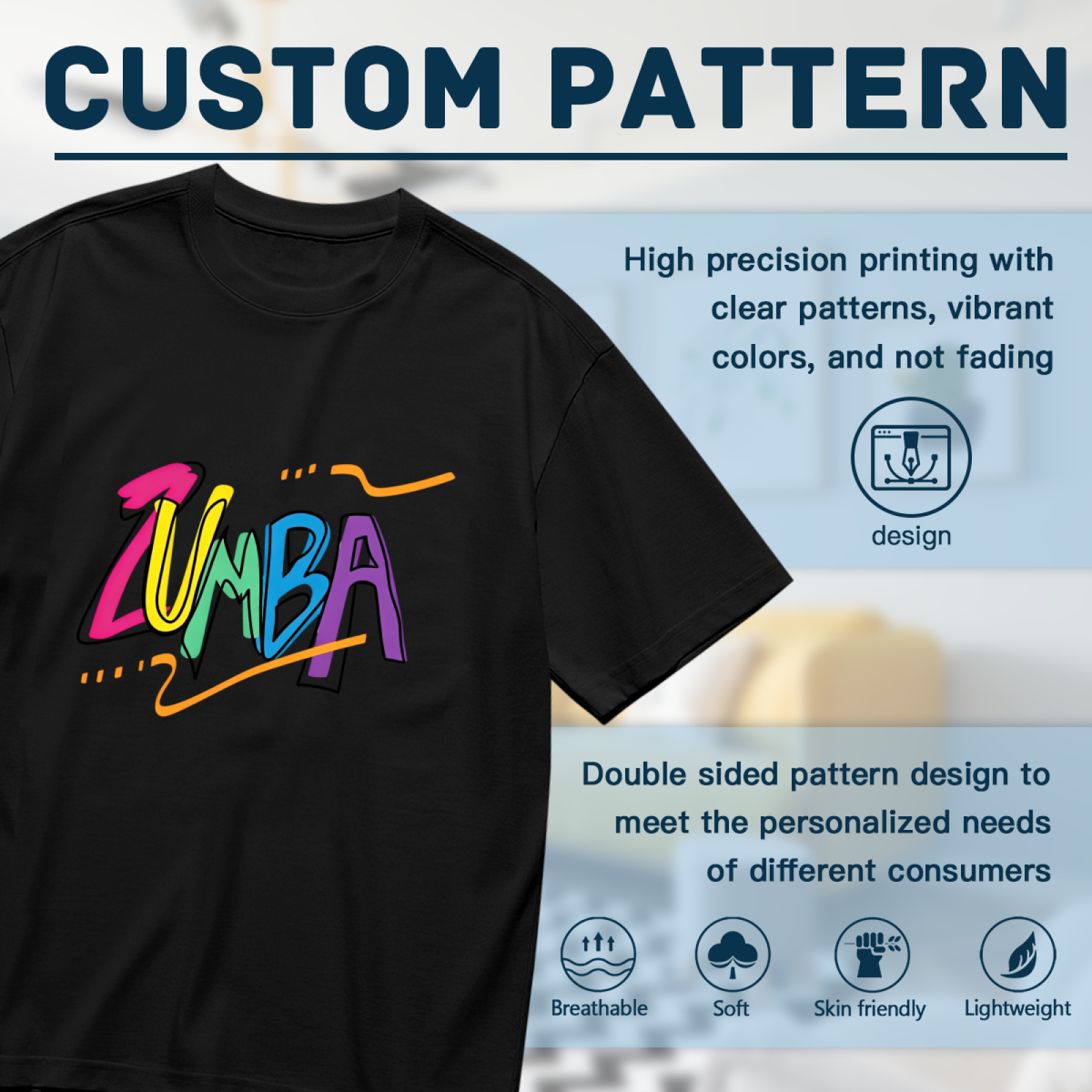 Colorful Graffiti Zumba Dance Fitness Tee