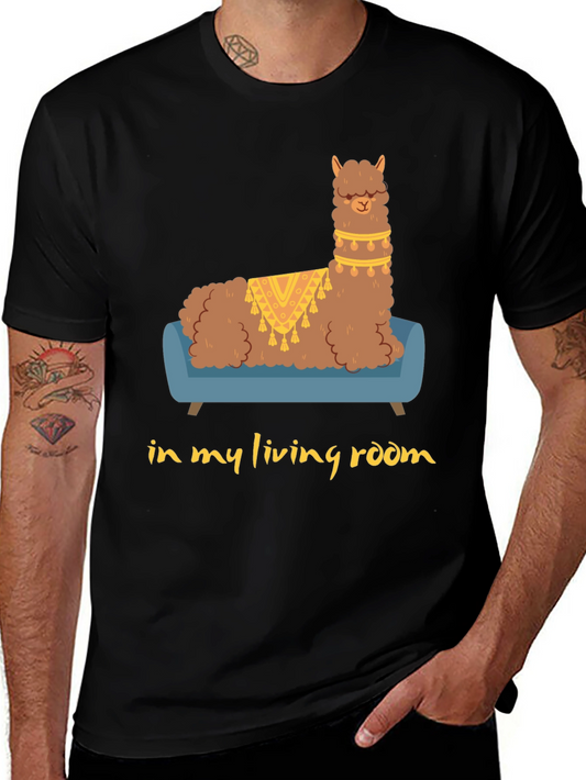 Llama on Couch Graphic Tee