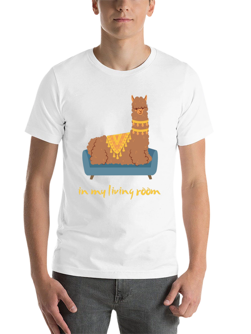 Llama on Couch Graphic Tee
