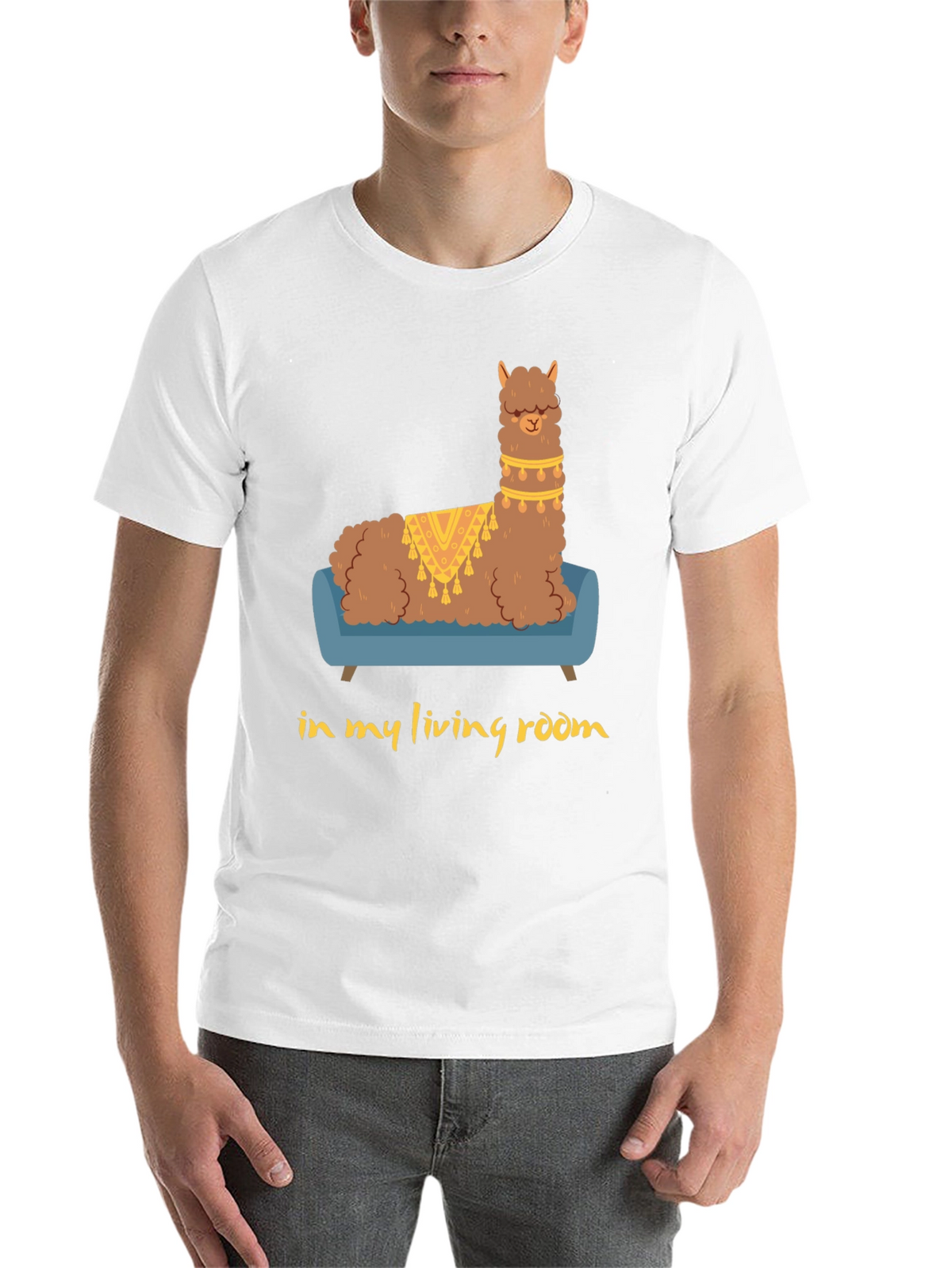 Llama on Couch Graphic Tee