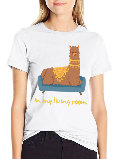 Llama on Couch Graphic Tee
