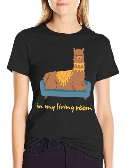 Llama on Couch Graphic Tee