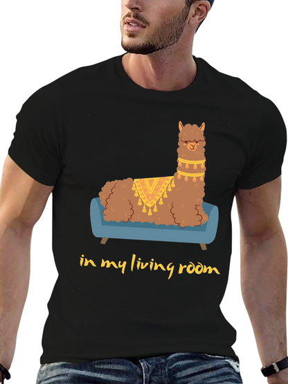 Llama on Couch Graphic Tee