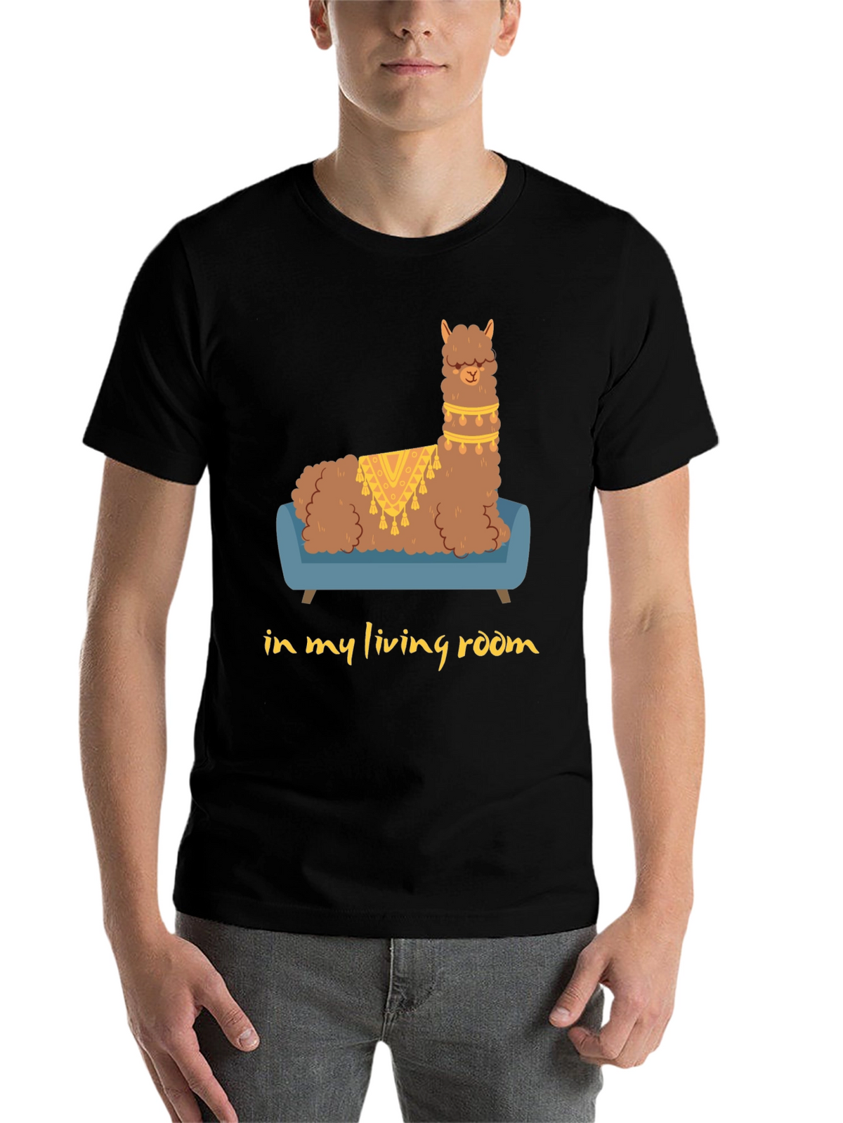 Llama on Couch Graphic Tee