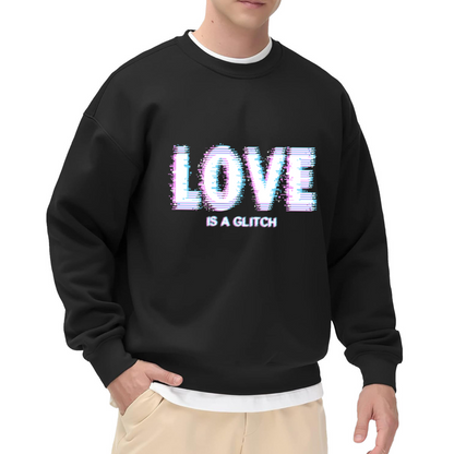 Love Is A Glitch Digital Glitch Art Crewneck Sweatshirt | Chromatic Aberration Cyberpunk Pullover, Edgy Gift