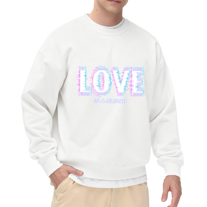 Love Is A Glitch Digital Glitch Art Crewneck Sweatshirt | Chromatic Aberration Cyberpunk Pullover, Edgy Gift