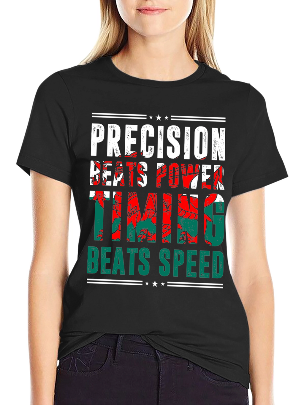 Precision Beats Power Timing Beats Speed Welsh Dragon T-Shirt