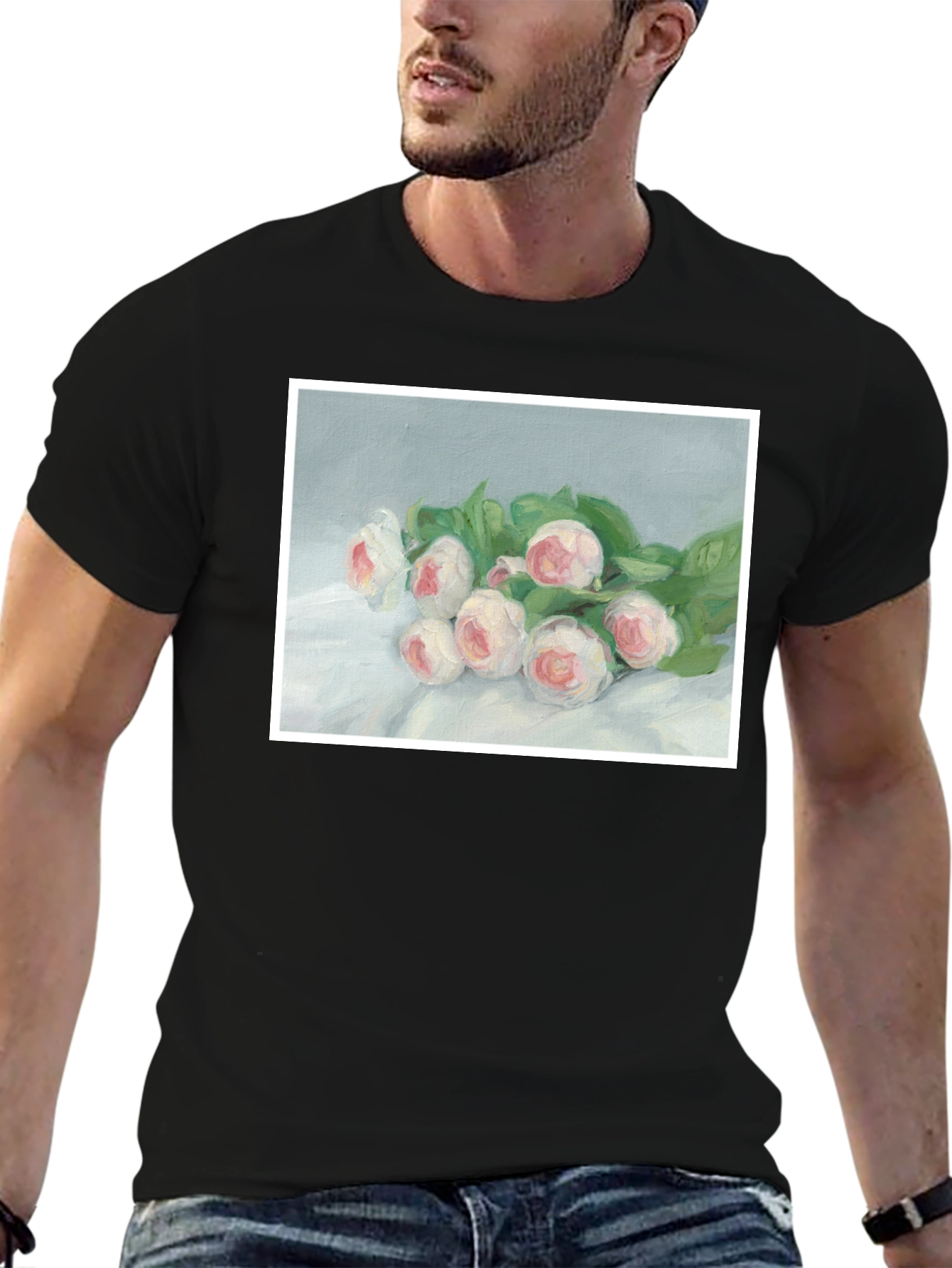 Floral Art T-Shirt - Elegant Bouquet Tee