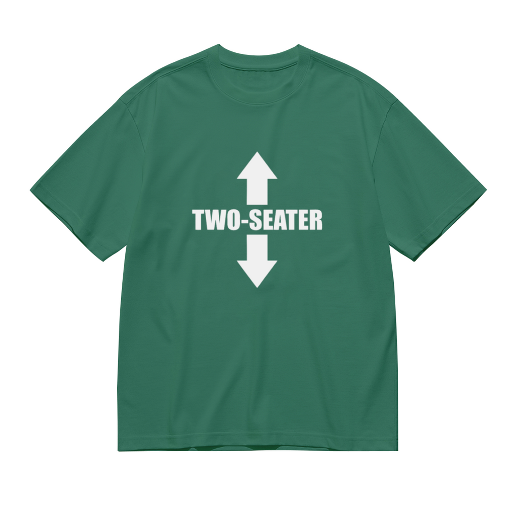 Two-Seater Double Arrow Funny Graphic Green T-Shirt, Unisex Weird Casual Tee