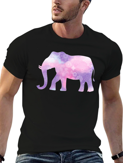 Elephant Mandala Graphic Tee - Mens Black T-Shirt