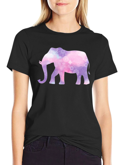 Elephant Mandala Graphic Tee - Mens Black T-Shirt