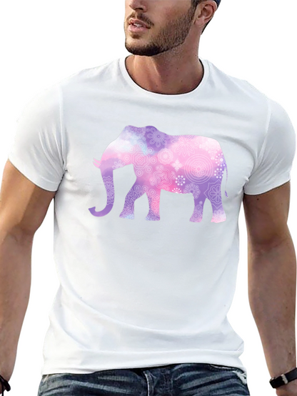 Elephant Mandala Graphic Tee - Mens Black T-Shirt