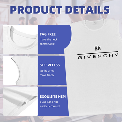4G Square Logo Letter Graphic Print Tank Top Unisex Cotton Sleeveless T-Shirt Loose Casual Summer Vest Multiple Colors Available