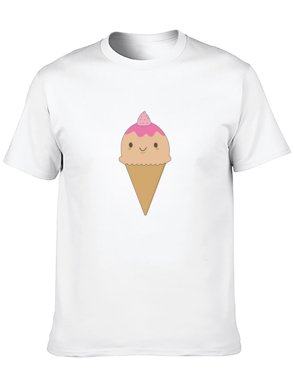Cute Ice Cream Cone Graphic T-Shirt - Black