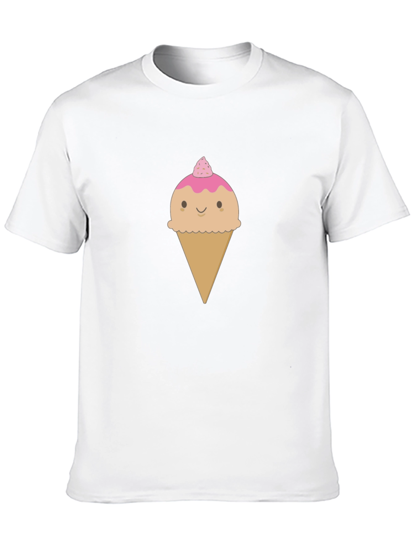 Cute Ice Cream Cone Graphic T-Shirt - Black