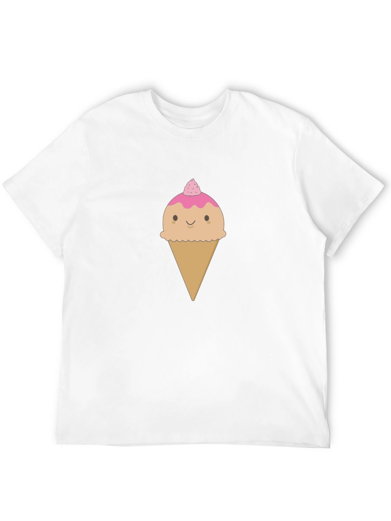 Cute Ice Cream Cone Graphic T-Shirt - Black