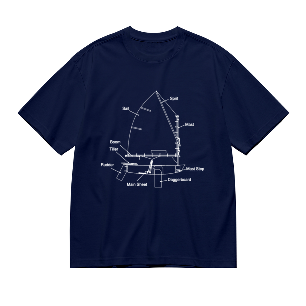 Sailboat Blueprint Nautical Sailing Enthusiast Dark Tee