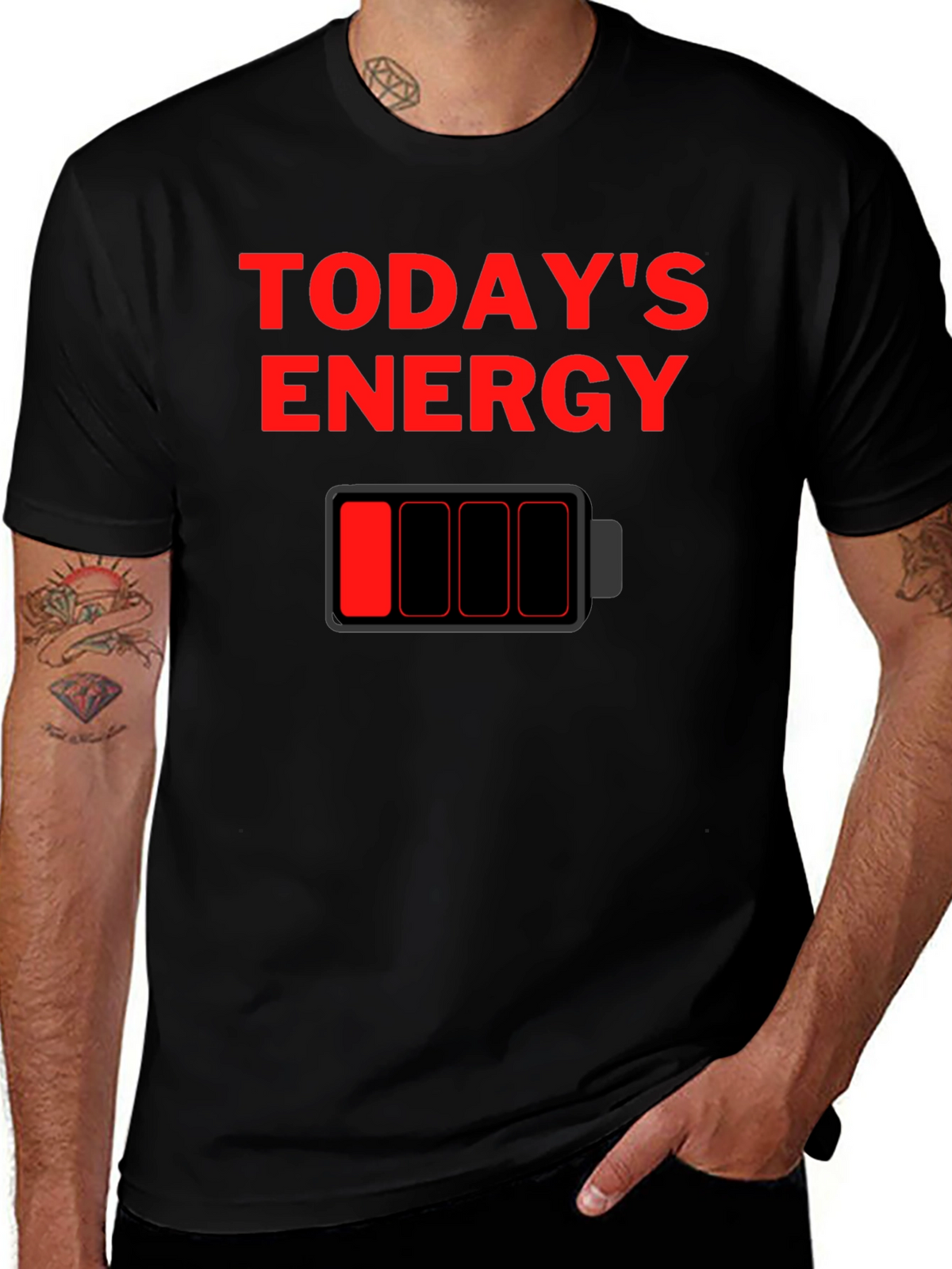 Todays Energy Low Battery Graphic T-Shirt
