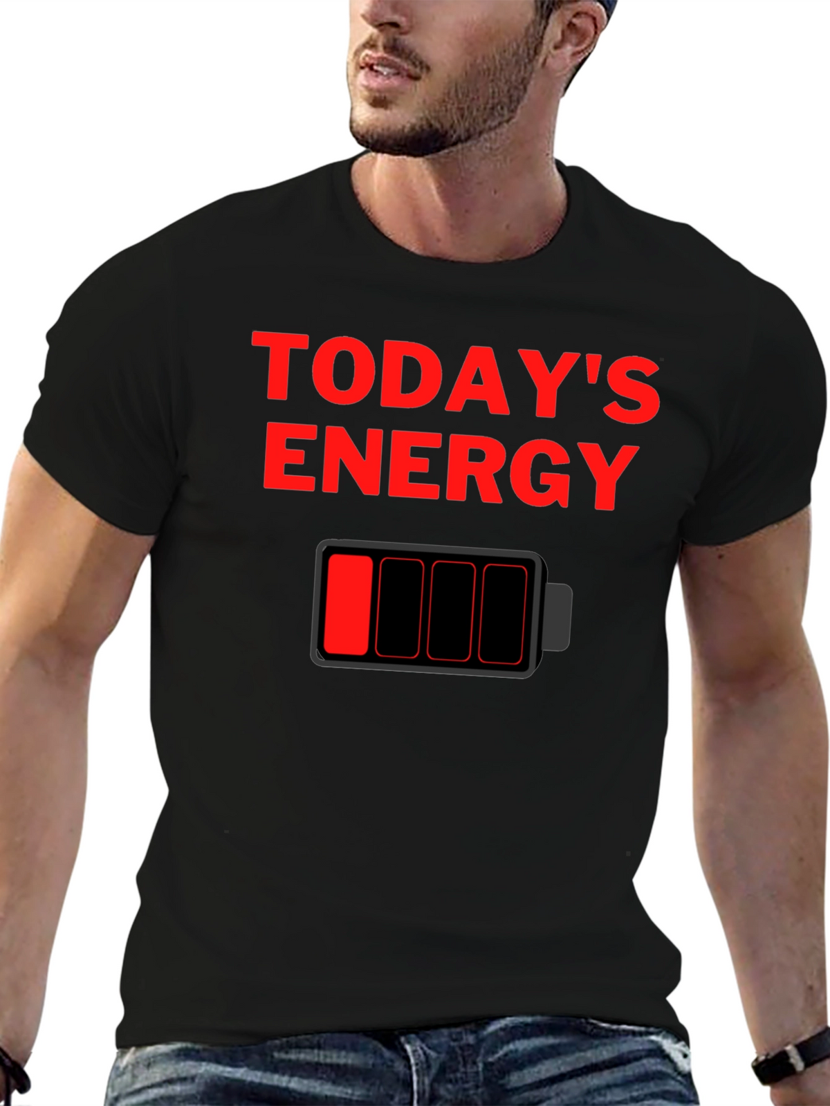 Todays Energy Low Battery Graphic T-Shirt