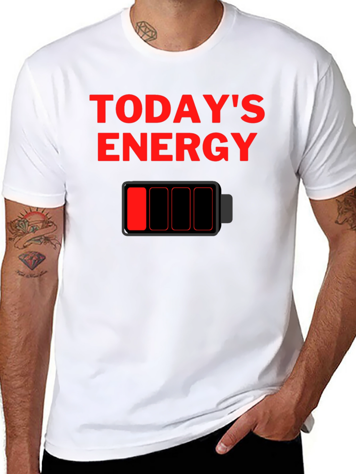 Todays Energy Low Battery Graphic T-Shirt