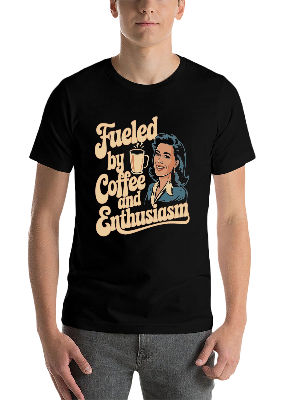 Fueled By Coffee And Enthusiasm Graphic Tee