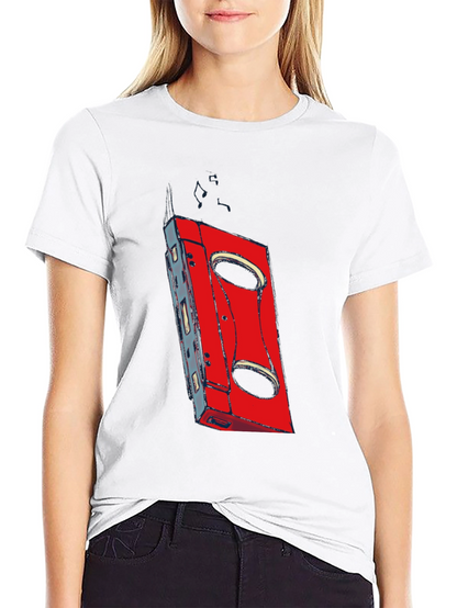 Retro Cassette Graphic T-Shirt - Black