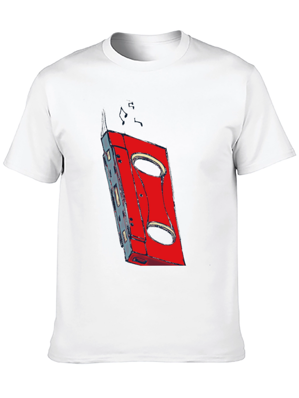 Retro Cassette Graphic T-Shirt - Black