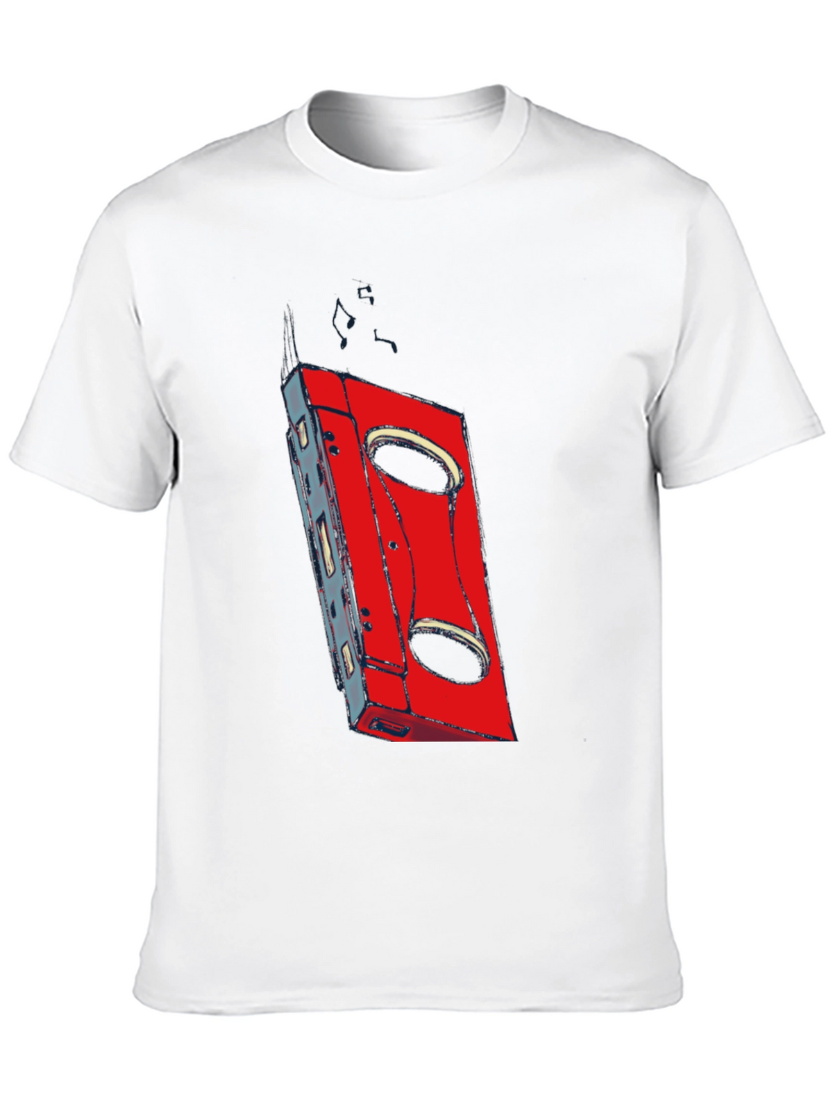 Retro Cassette Graphic T-Shirt - Black