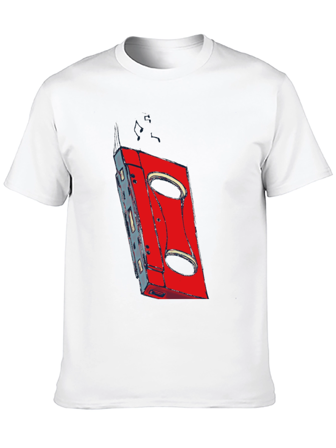Retro Cassette Graphic T-Shirt - Black