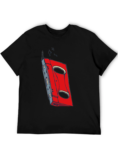 Retro Cassette Graphic T-Shirt - Black