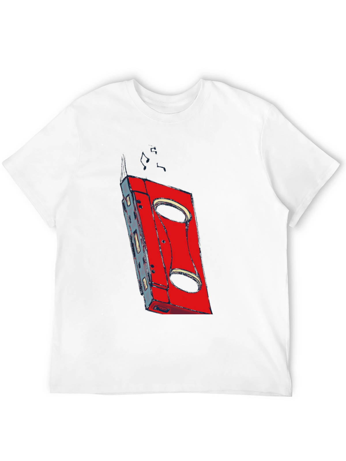 Retro Cassette Graphic T-Shirt - Black
