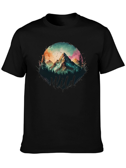 Wild Mountain Scene Graphic T-Shirt