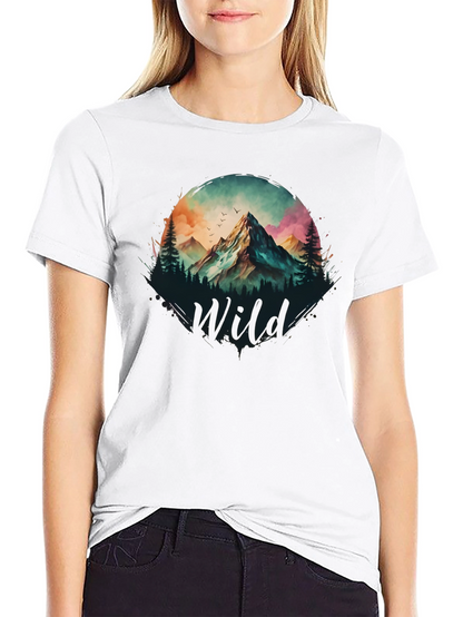 Wild Mountain Scene Graphic T-Shirt